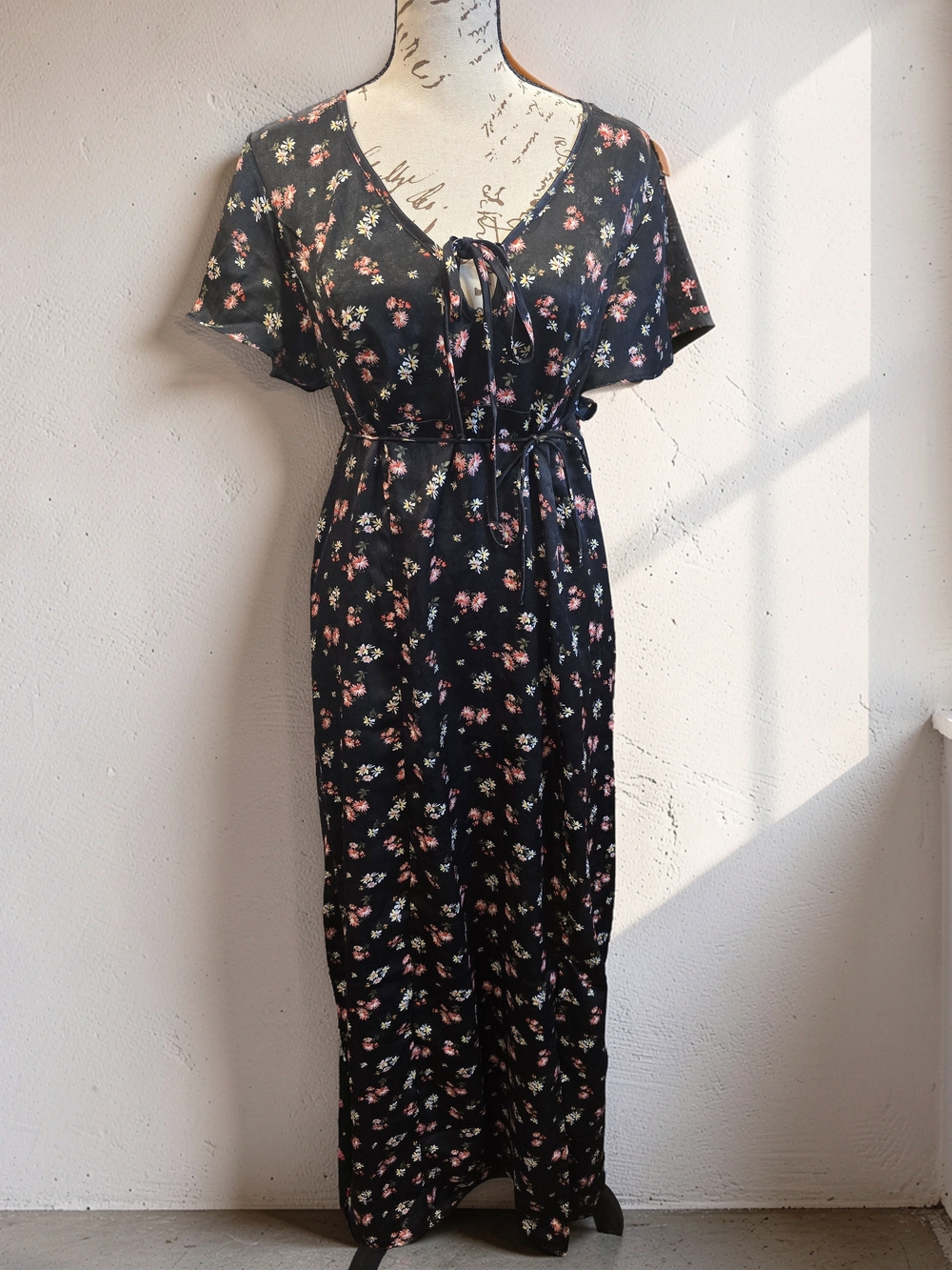Lucky Brand Flutter Sleeve Midi Dress Black Floral NWT M